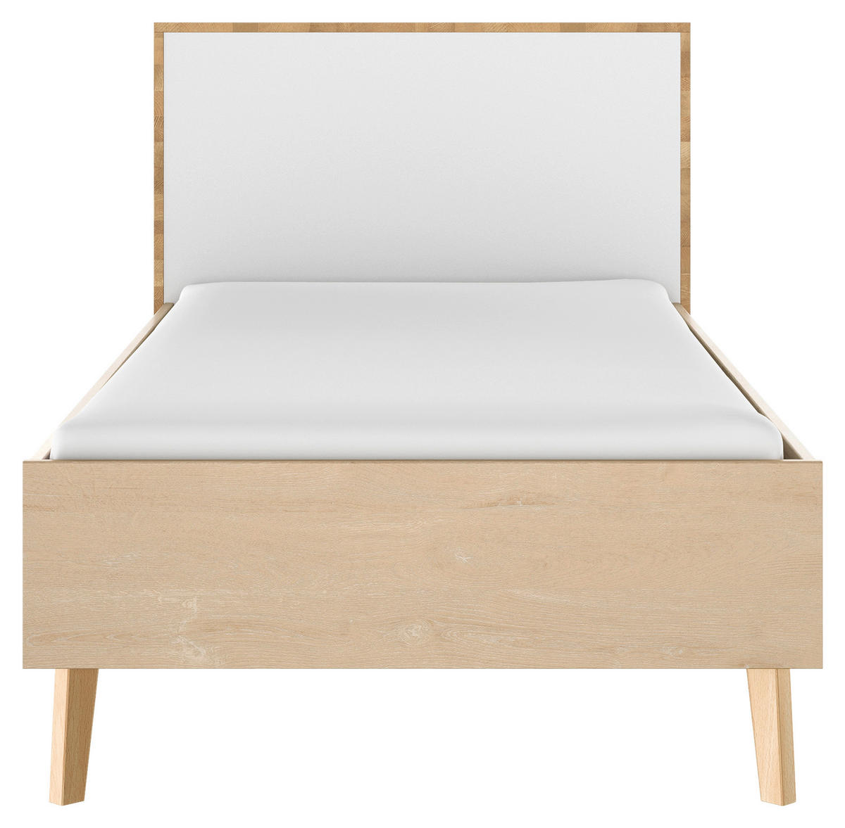 BETT 90/200 cm  in Eichefarben   - Weiss/Eichefarben, Modern, Holz/Holzwerkstoff (90/200cm) - MID.YOU