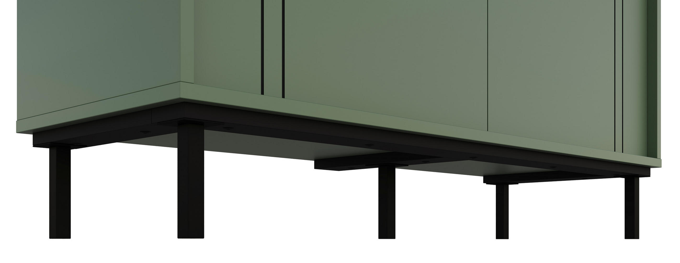 KOMMODE  in 81,8/106/37 cm  - Schwarz/Grün, MODERN, Holzwerkstoff/Kunststoff (81,8/106/37cm) - Carryhome
