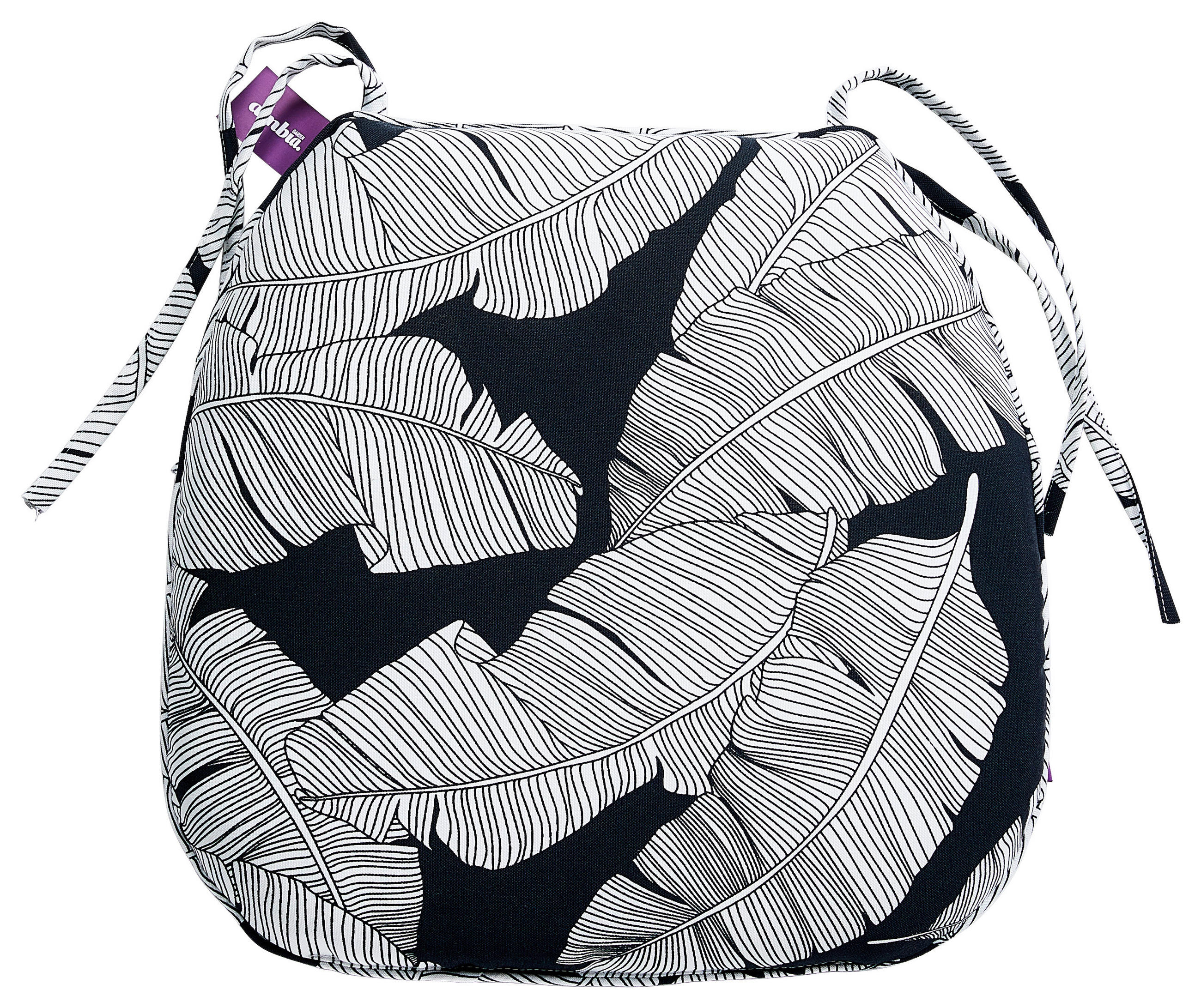 GARTENSITZKISSEN 40/42/5 cm  - Schwarz/Grau, KONVENTIONELL, Textil (40/42/5cm) - Ambia Garden