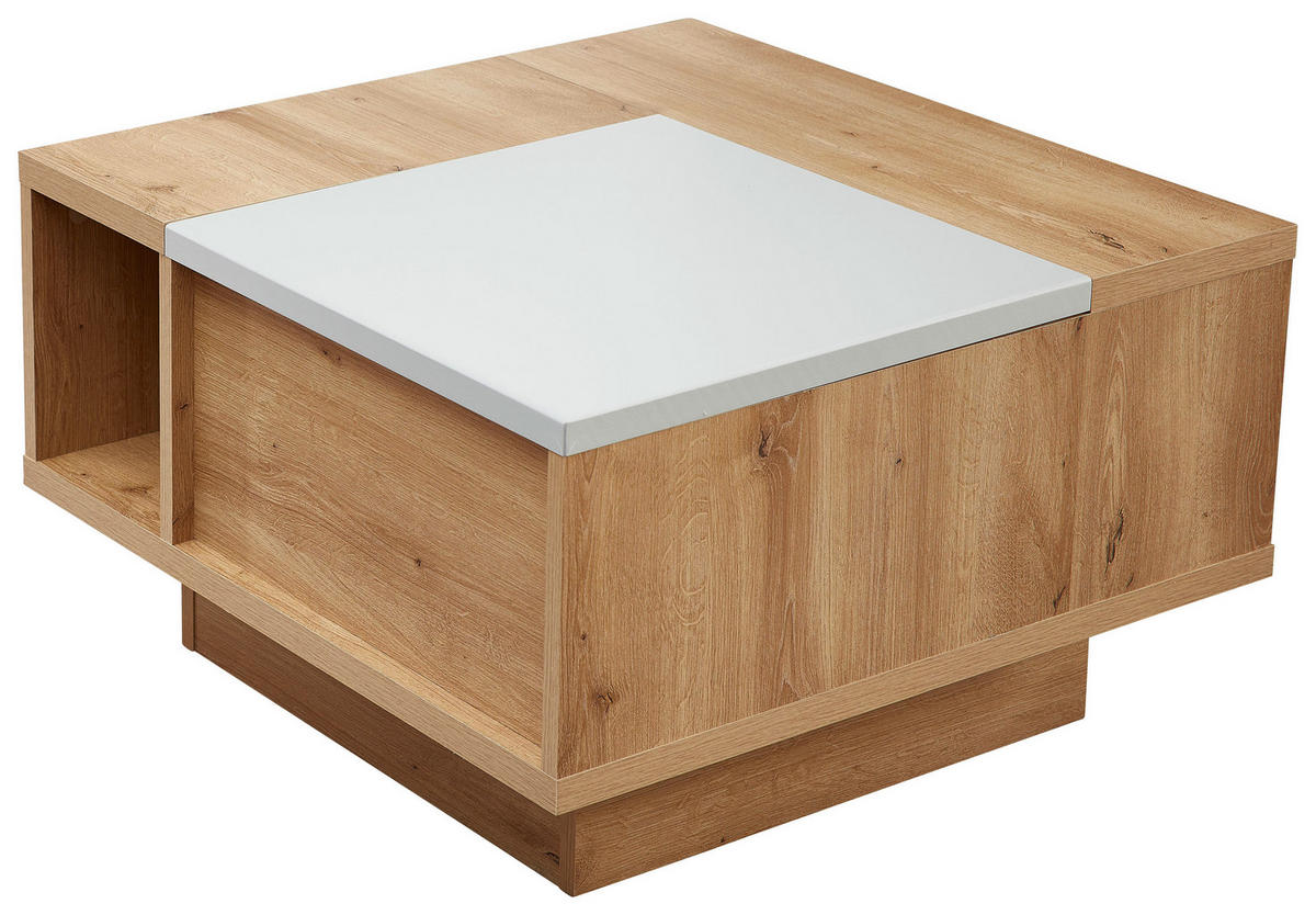 Măsuță De Cafea din material pe bază de lemn, 75/75/45 cm   - gri deschis/stejar Artisan, Konventionell, material pe bază de lemn (75/75/45cm) - Novel