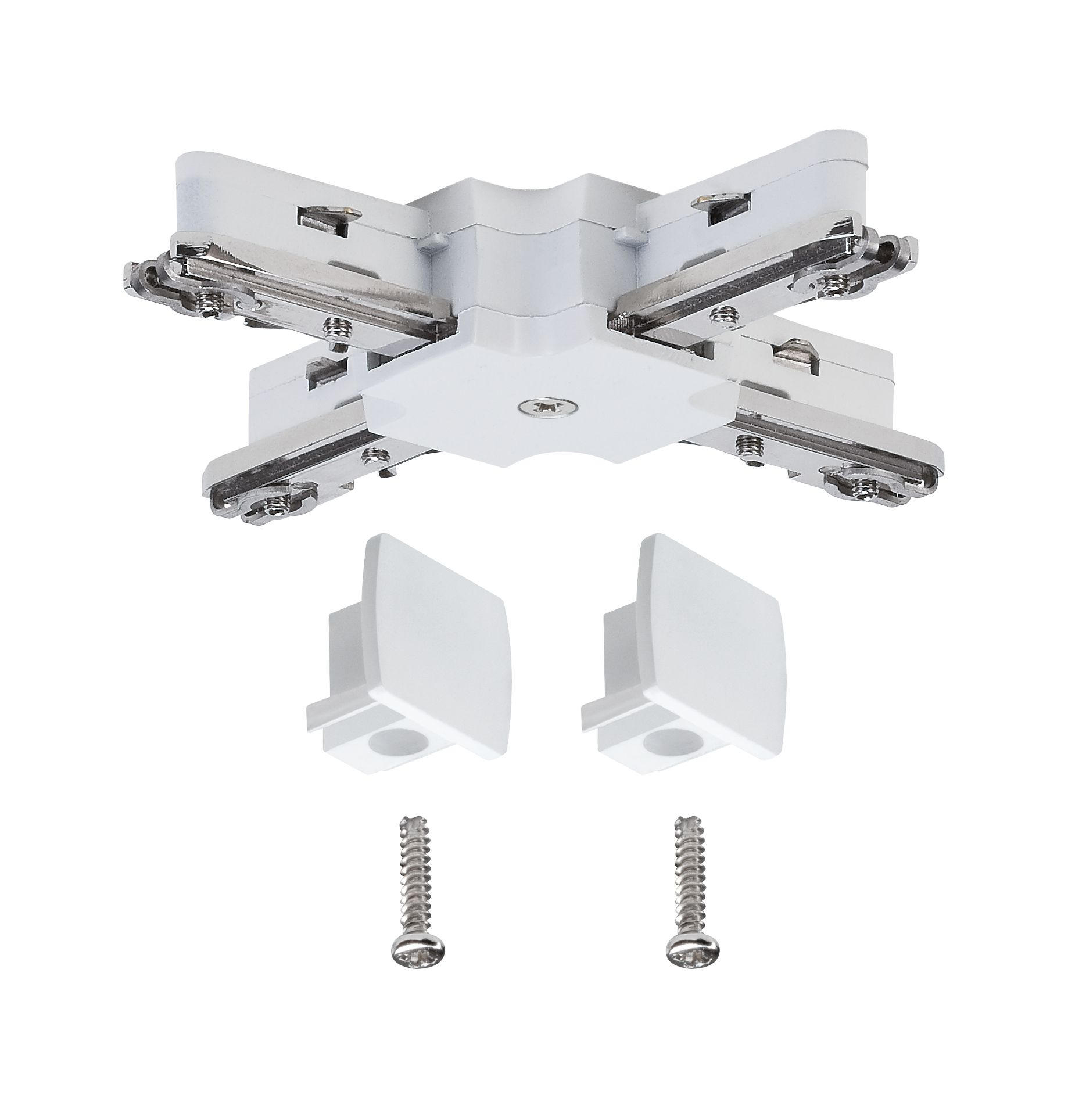 SCHIENENSYSTEM-VERBINDER - Weiß, Design, Kunststoff/Metall (10,4/1,8/10,4cm) - Paulmann