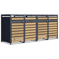 MÜLLTONNENBOX - Anthrazit/Braun, KONVENTIONELL, Metall (80/116/264cm) - Ambia Garden