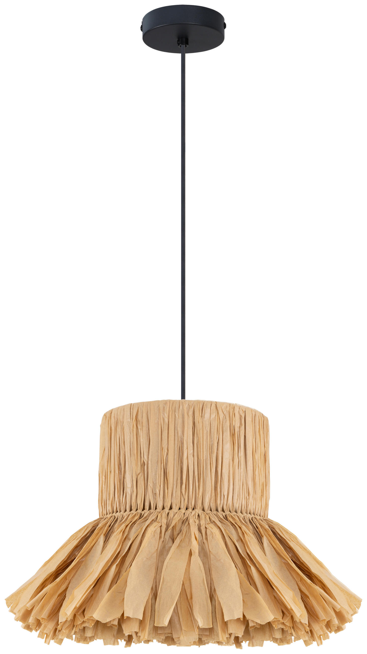 HÄNGELEUCHTE 50/120 cm   - Schwarz/Naturfarben, Design, Papier/Metall (50/120cm) - Collet's Monde