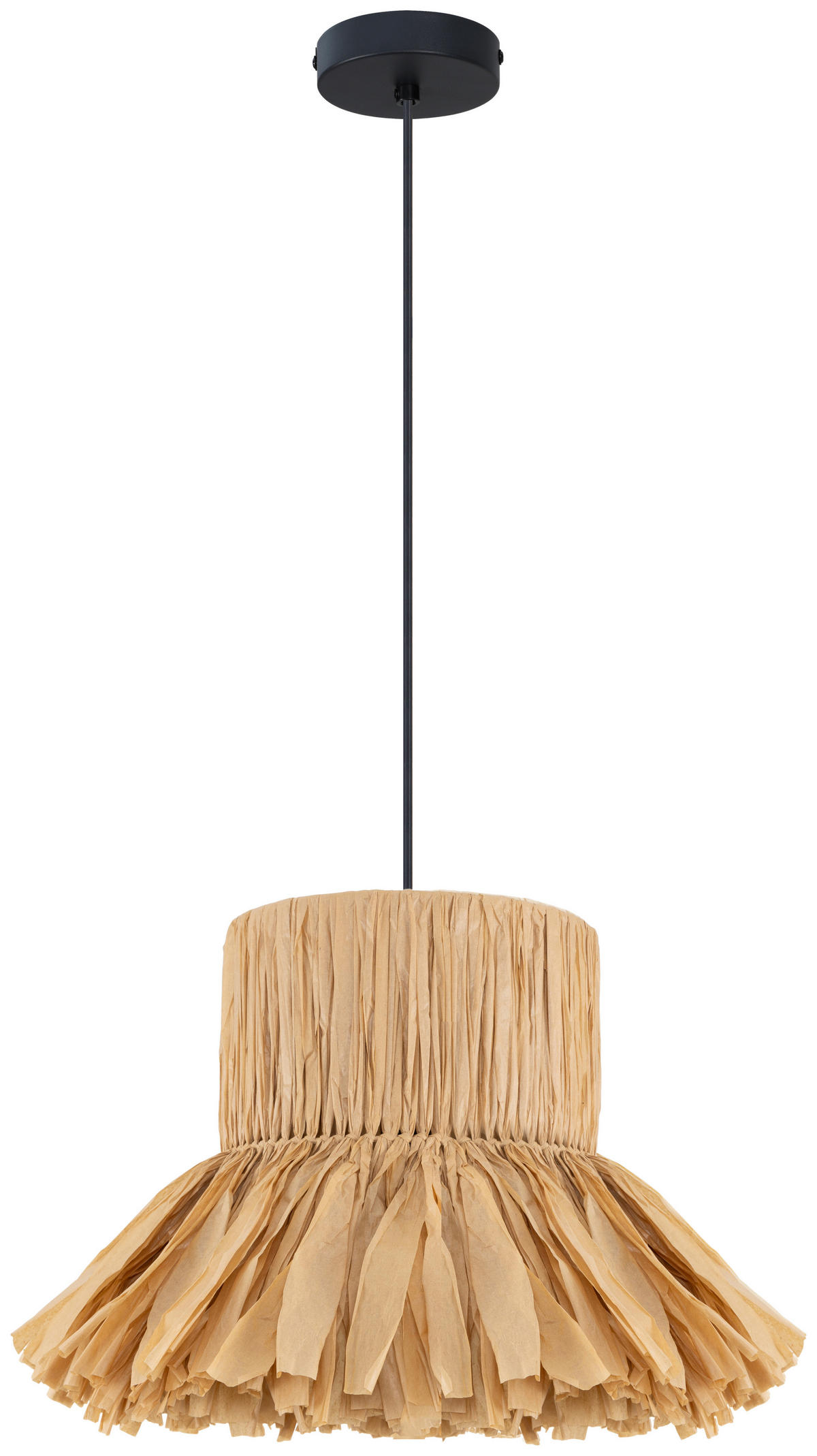 HÄNGELEUCHTE 50/120 cm   - Schwarz/Naturfarben, Design, Papier/Metall (50/120cm) - Collet's Monde