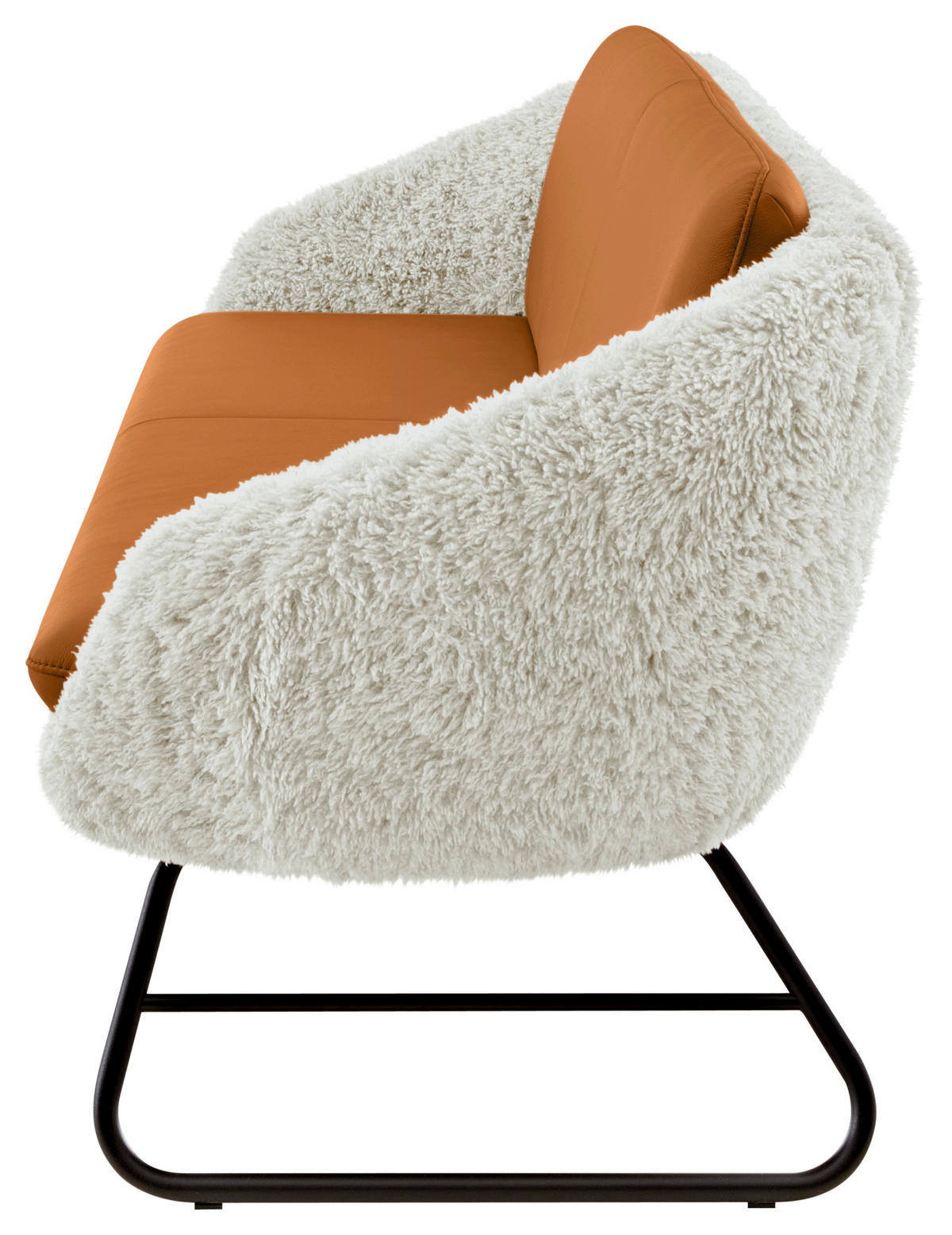 SITZBANK 219/87/78 cm  in Beige, Rostfarben  - Rostfarben/Beige, Design, Leder/Textil (219/87/78cm) - Koinor