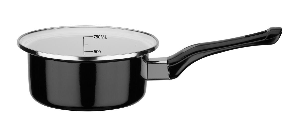 KOCHTOPFSET Black & White 4-teilig  - Schwarz, Basics, Metall - GSW