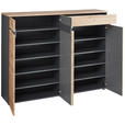 SCHUHSCHRANK 160/124/38 cm  - Schwarz/Graphitfarben, Design, Holzwerkstoff/Kunststoff (160/124/38cm) - Voleo