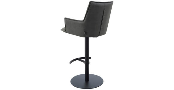 BARHOCKER in Metall, Textil, Leder Anthrazit, Schwarz - Anthrazit/Schwarz, Design, Leder/Textil (56,5/100/56cm) - Novel