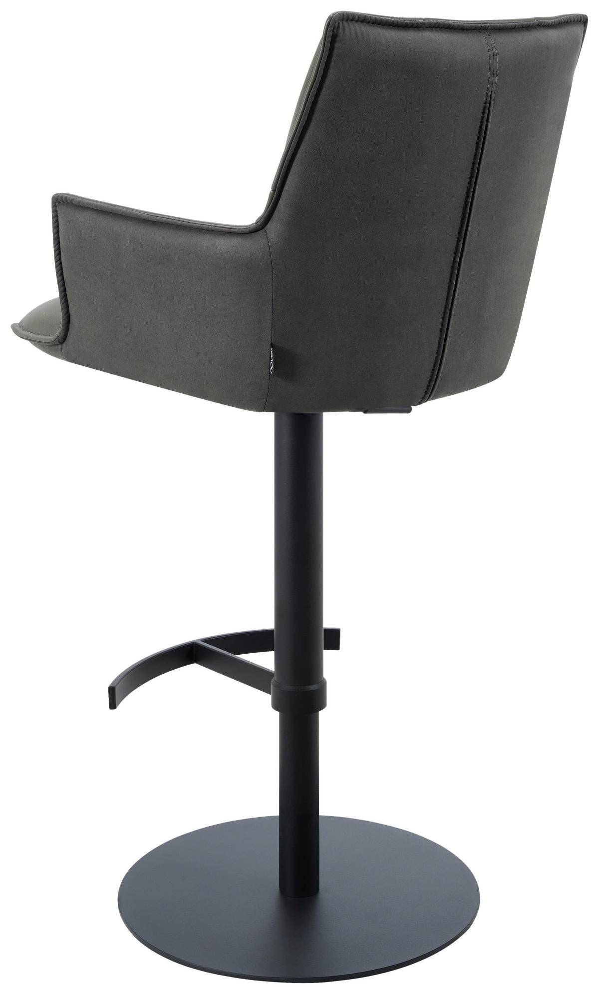 BARHOCKER in Metall, Textil, Leder Anthrazit, Schwarz  - Anthrazit/Schwarz, Design, Leder/Textil (56,5/100/56cm) - Novel