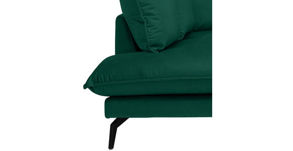 ECKSOFA in Samt Grün  - Schwarz/Grün, Design, Textil/Metall (200/241cm) - Carryhome