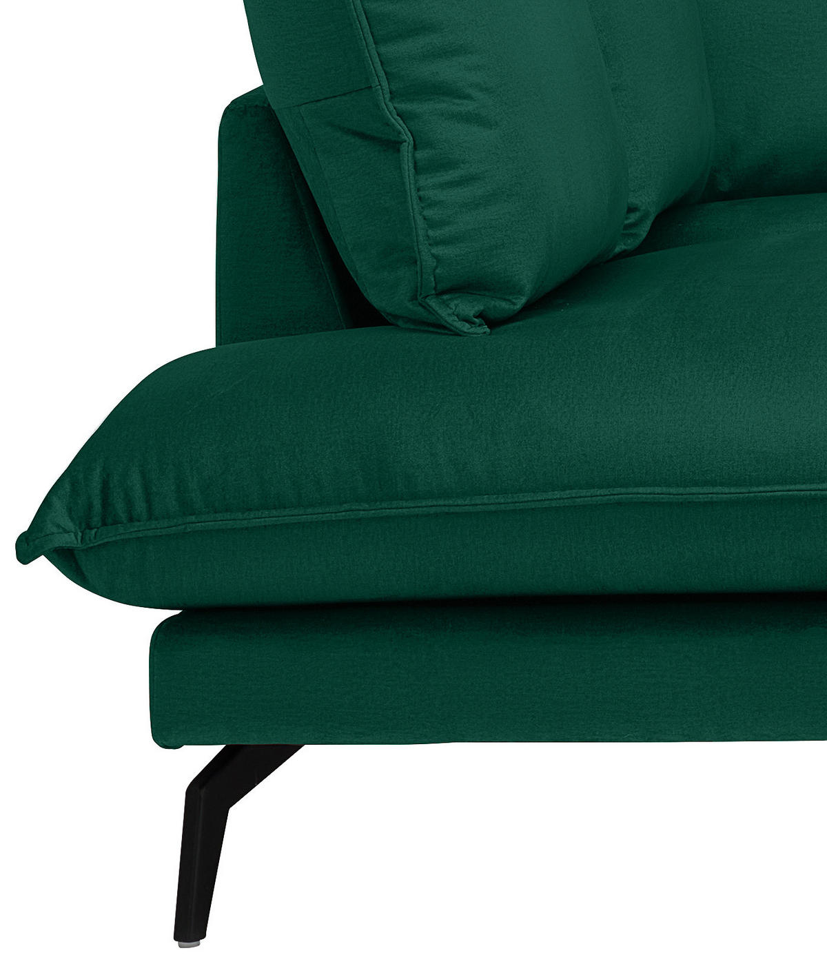 ECKSOFA in Samt Grün  - Schwarz/Grün, Design, Textil/Metall (200/241cm) - Carryhome