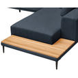 ECKSOFA  in Leinwand Blau  318/271 cm  - Blau/Schwarz, Design, Textil/Metall (318/271cm) - Belluti