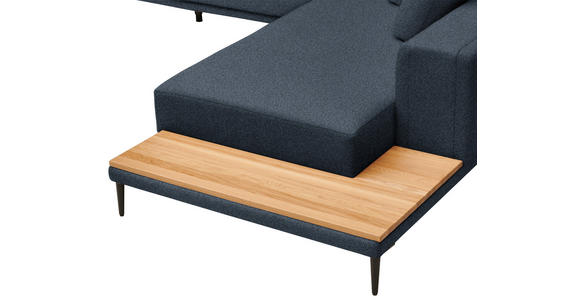 ECKSOFA  in Leinwand Blau  318/271 cm  - Blau/Schwarz, Design, Textil/Metall (318/271cm) - Belluti