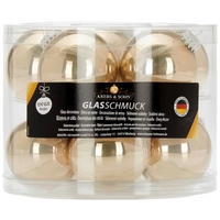 CHRISTBAUMKUGEL-SET 7 cm 10-teilig  - Cappuccino, KONVENTIONELL, Glas (7cm)