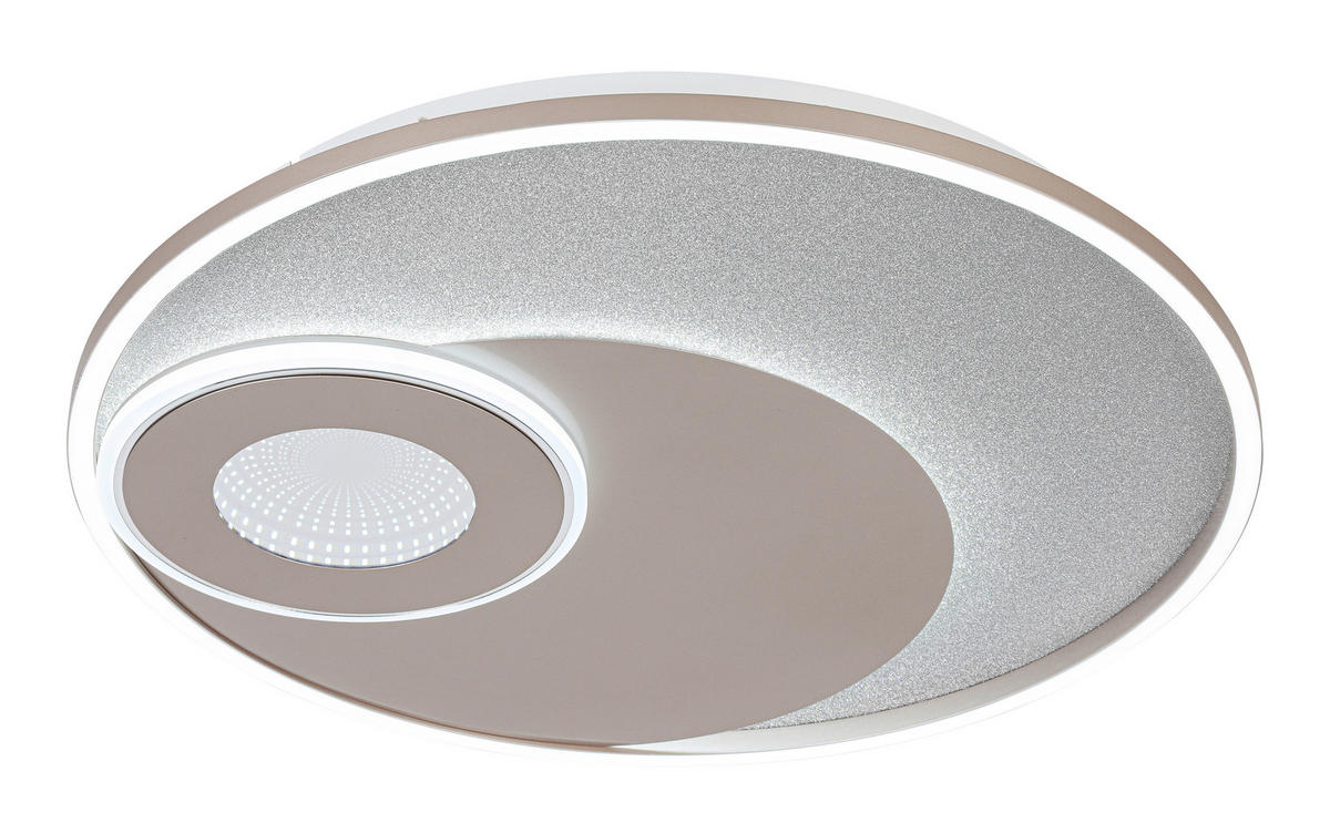 LED-DECKENLEUCHTE 50/5 cm  - Champagner/Silberfarben, Design, Kunststoff/Metall (50/5cm) - Novel