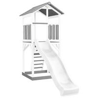 SPIELTURM 111,2/241,9/349 cm  - Weiss/Grau, Konventionell, Holz/Kunststoff (111,2/241,9/349cm)