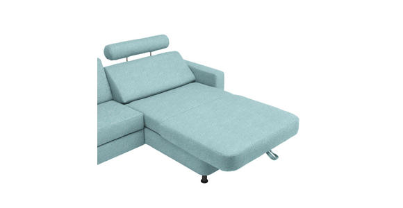 ECKSOFA in Webstoff Türkis  - Türkis/Schwarz, Design, Kunststoff/Textil (257/165cm) - Xora