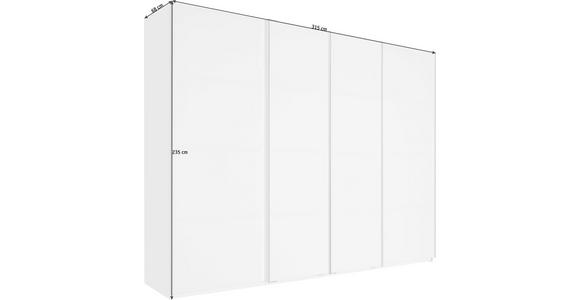 SCHWEBETÜRENSCHRANK 315/235/68 cm 4-türig Weiß - Chromfarben/Weiß, Design, Glas/Holzwerkstoff (315/235/68cm) - Novel