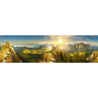 ACRYLGLASBILD Berge 50/180 cm  - Multicolor, Natur, Kunststoff (50/180cm) - Euroart