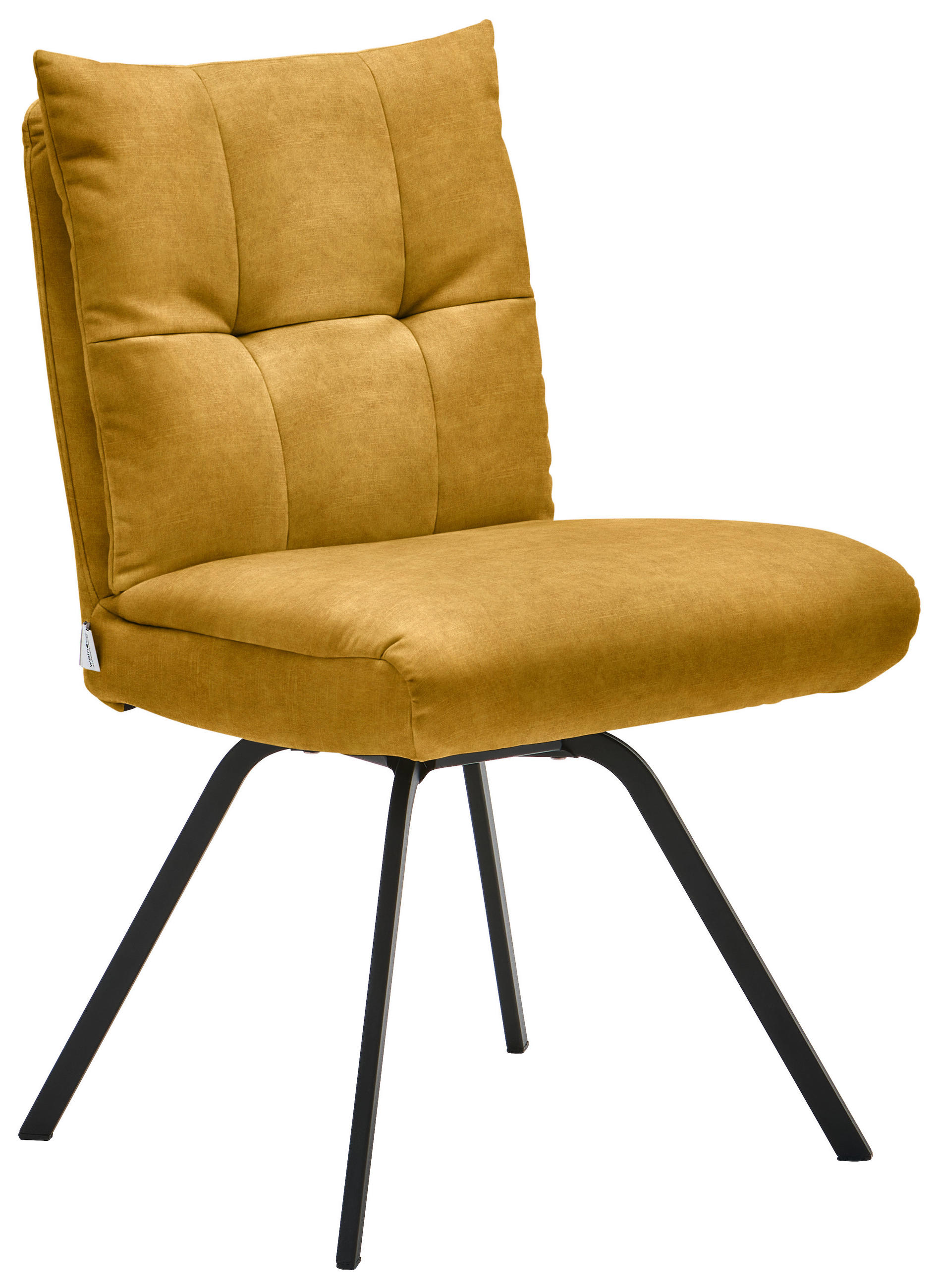 STUHL  in Velours Textil  - Goldfarben/Schwarz, Design, Textil/Metall (50/84/68cm) - Welnova