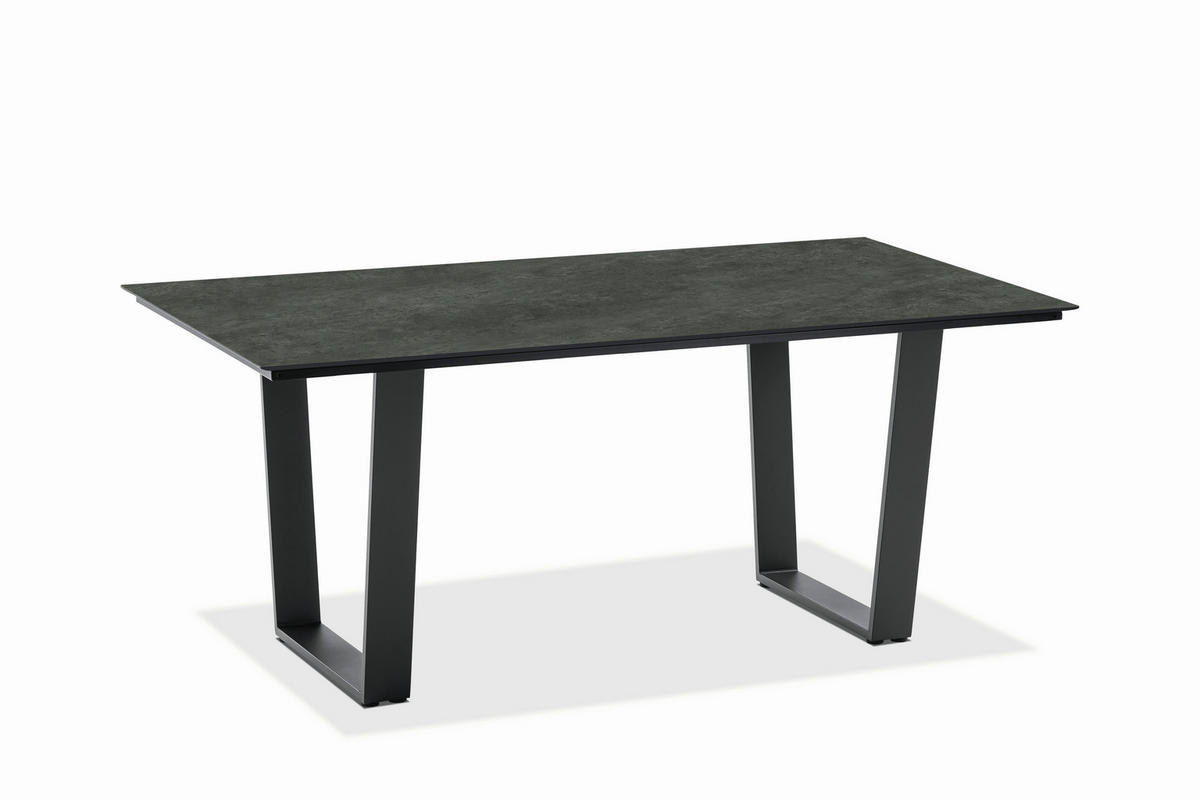 GARTENTISCH Kunststoff Anthrazit, Graphitfarben rechteckig  - Anthrazit/Graphitfarben, Design, Kunststoff/Metall (160/95/76cm)