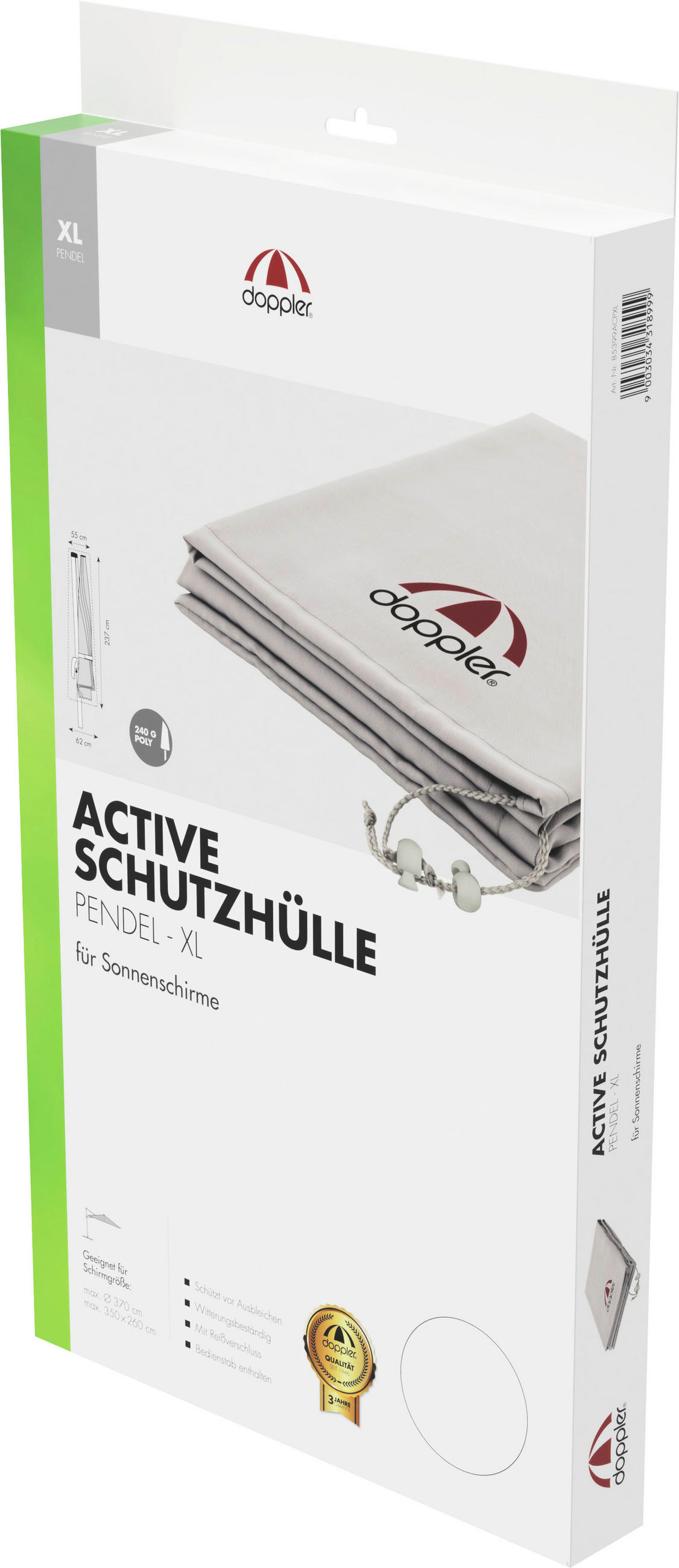 SCHIRMHÜLLE Grau   - Grau, Basics, Textil (400/400cm) - Doppler