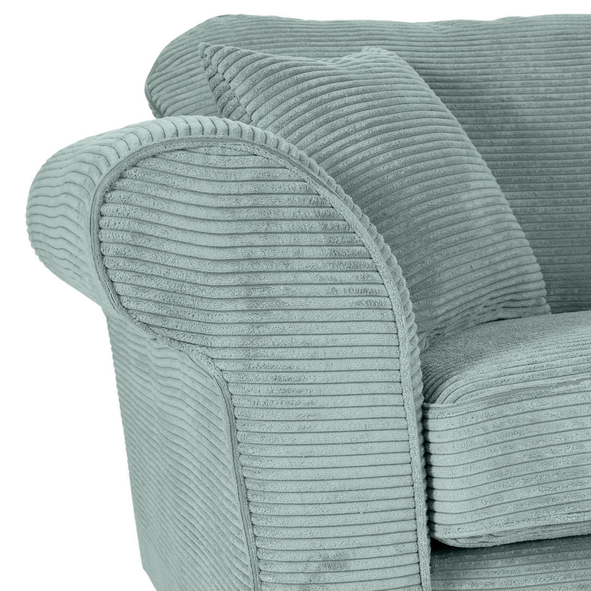 2-SITZER-SOFA Cord Mintgrün  - Dunkelbraun/Mintgrün, KONVENTIONELL, Holz/Textil (190/70/90cm) - home24
