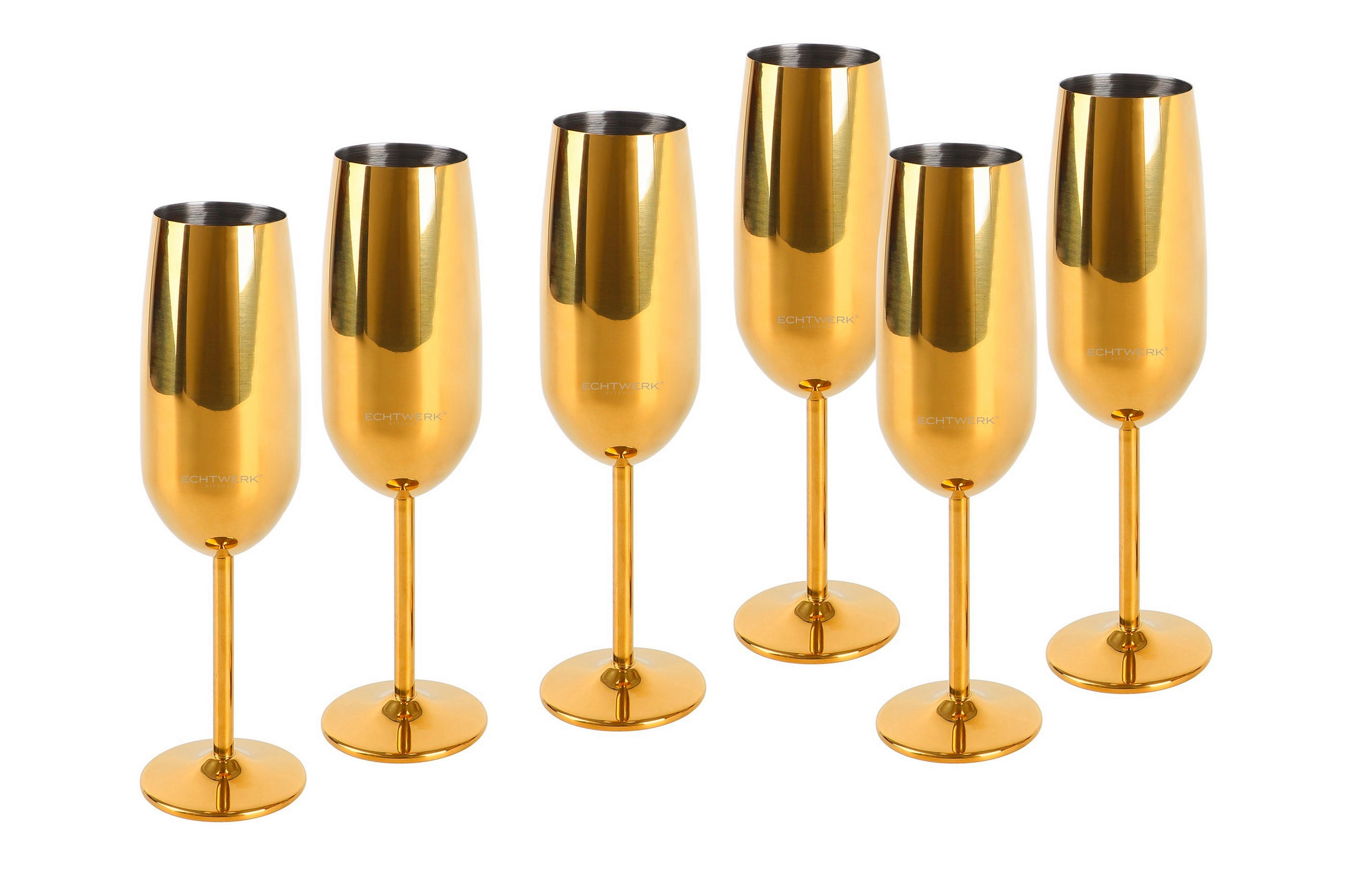 GLÄSERSET  6-teilig  - Goldfarben, Trend, Metall (22,5cm) - Echtwerk