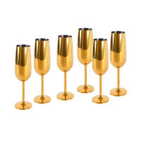 GLÄSERSET  6-teilig  - Goldfarben, Trend, Metall (22,5cm) - Echtwerk