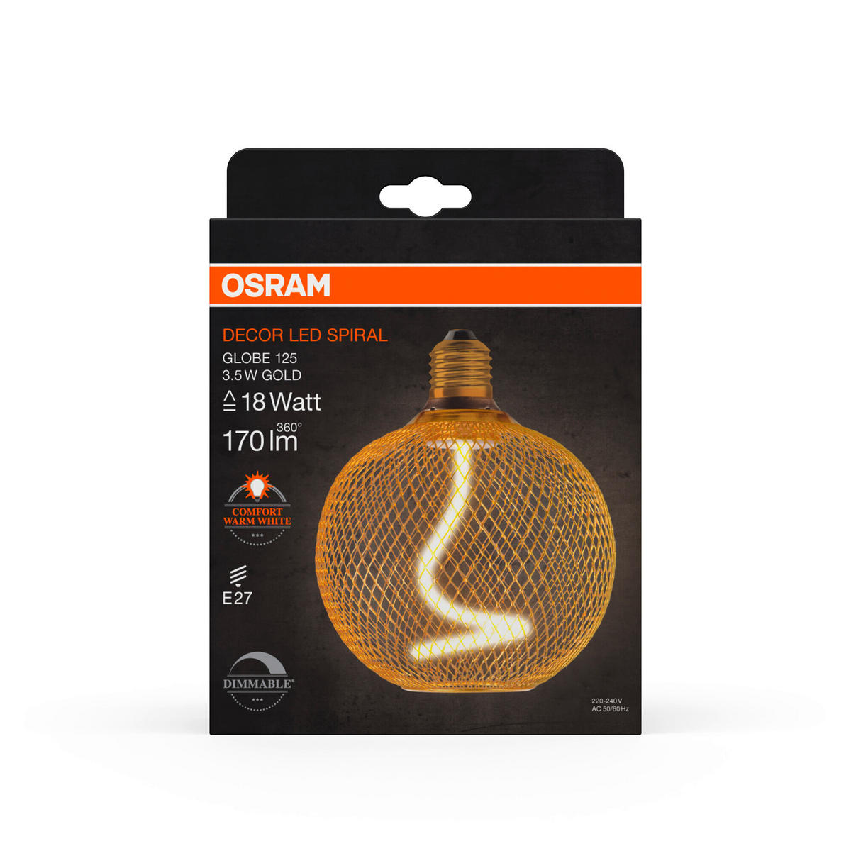 LED-FILAMENT-LEUCHTMITTEL   E27 3,5 W 170 lm  - Goldfarben, KONVENTIONELL, Metall (12,5/15cm) - Ledvance