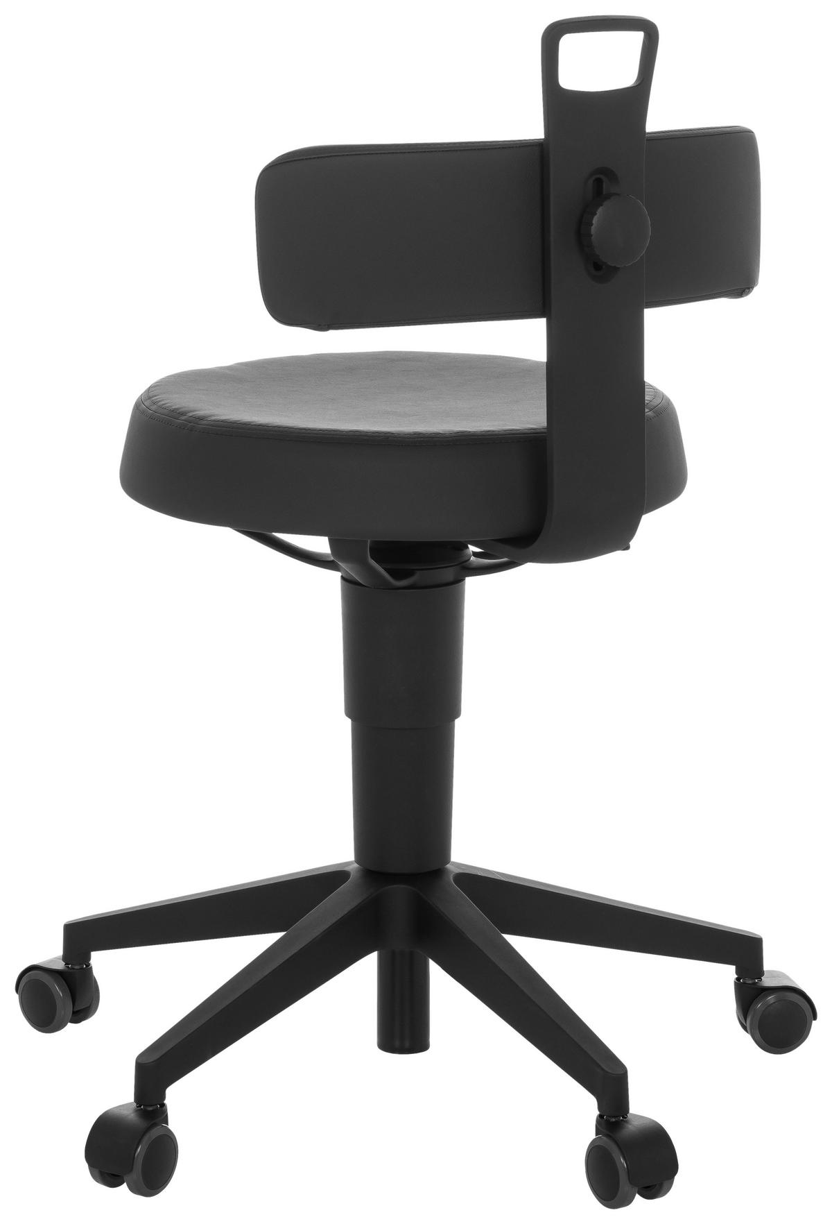 KONTORSPALL  svart  - svart, Basics, läder/plast (40/74-86/46cm) - MID.YOU