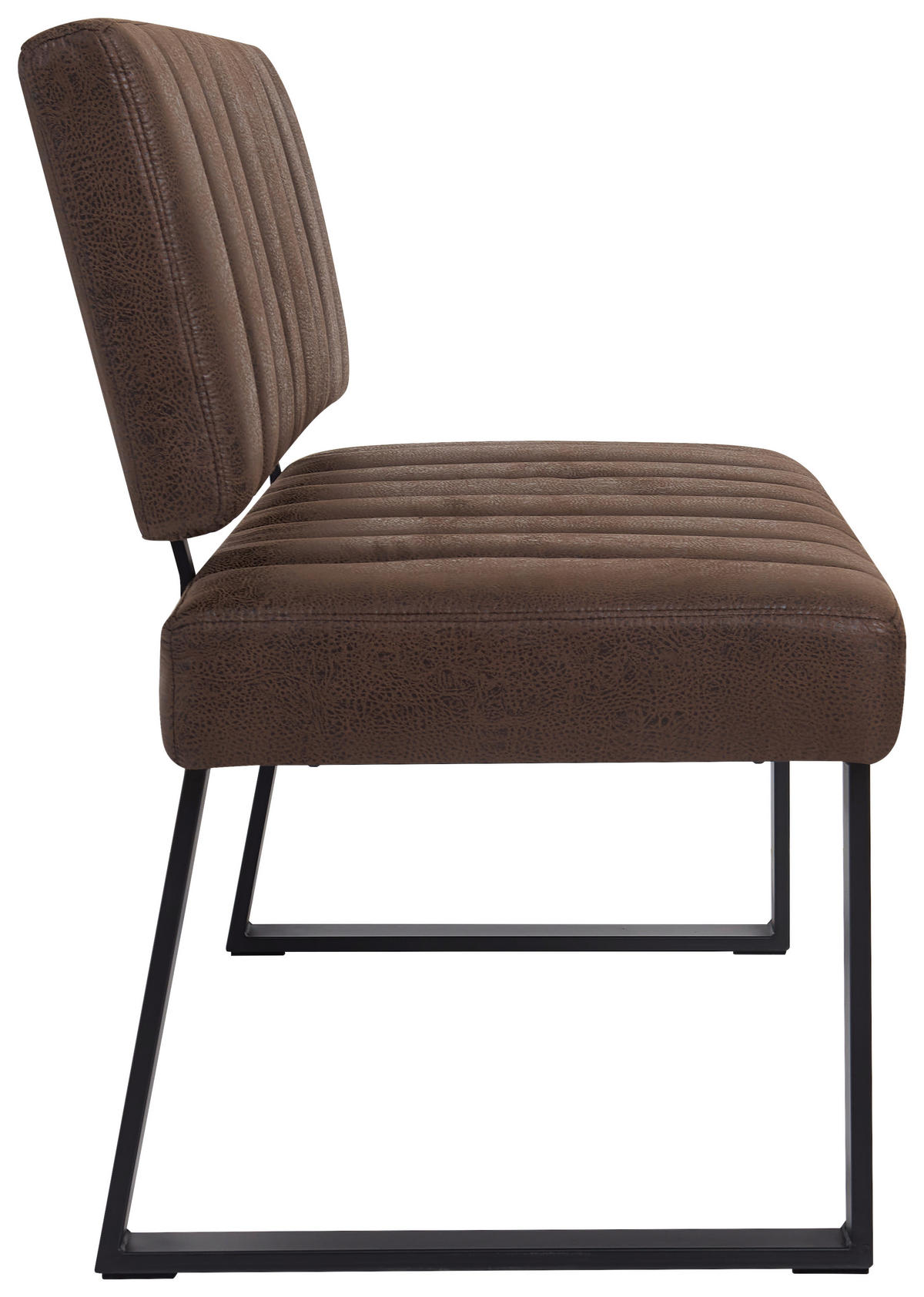 SITZBANK 140/86/60 cm Mikrofaser Braun, Schwarz  - Schwarz/Braun, KONVENTIONELL, Textil/Metall (140/86/60cm) - Landscape