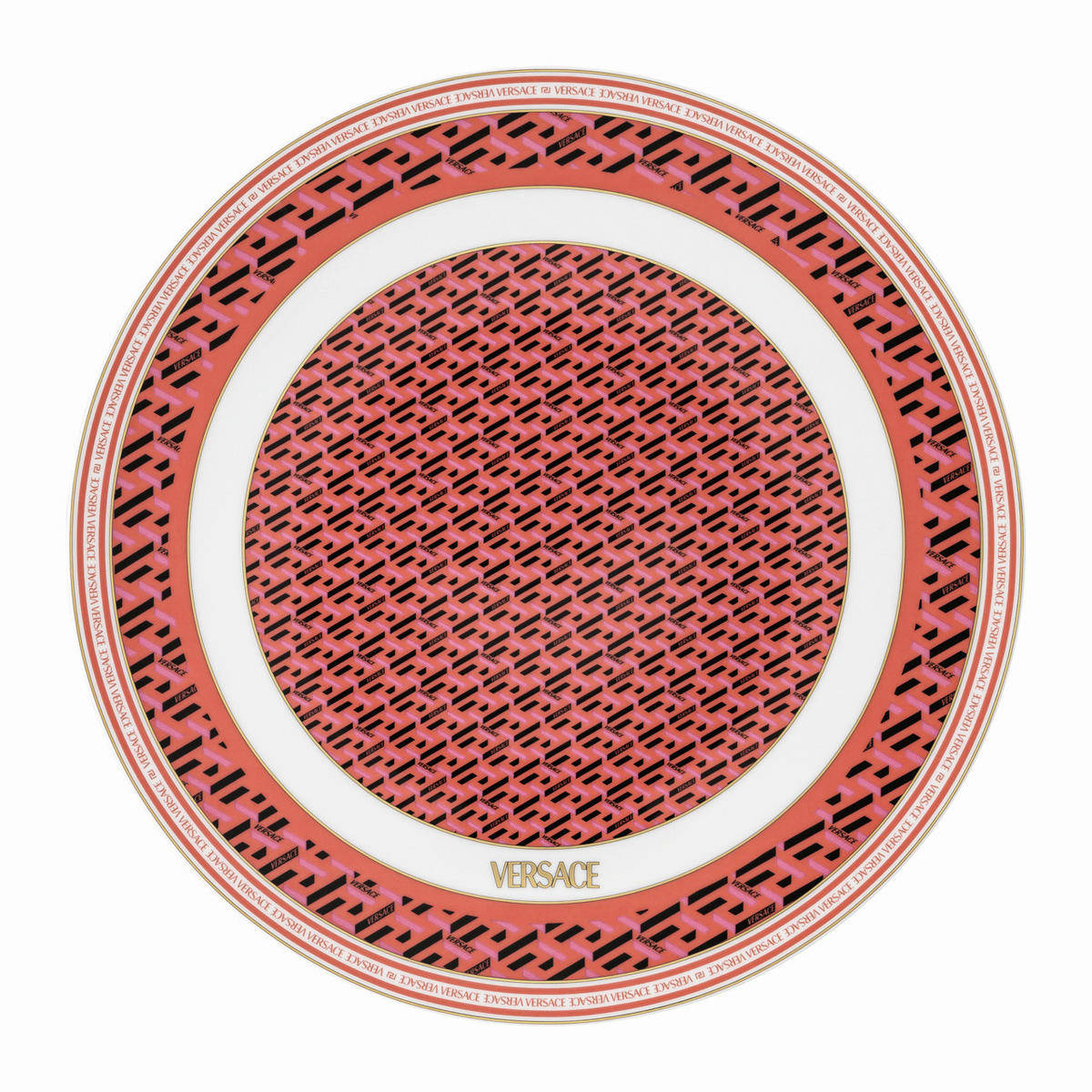 TANJIR    33/2 cm         VERSACE LA GRECA   - crvena, Osnovno, keramika (33/2cm) - Versace