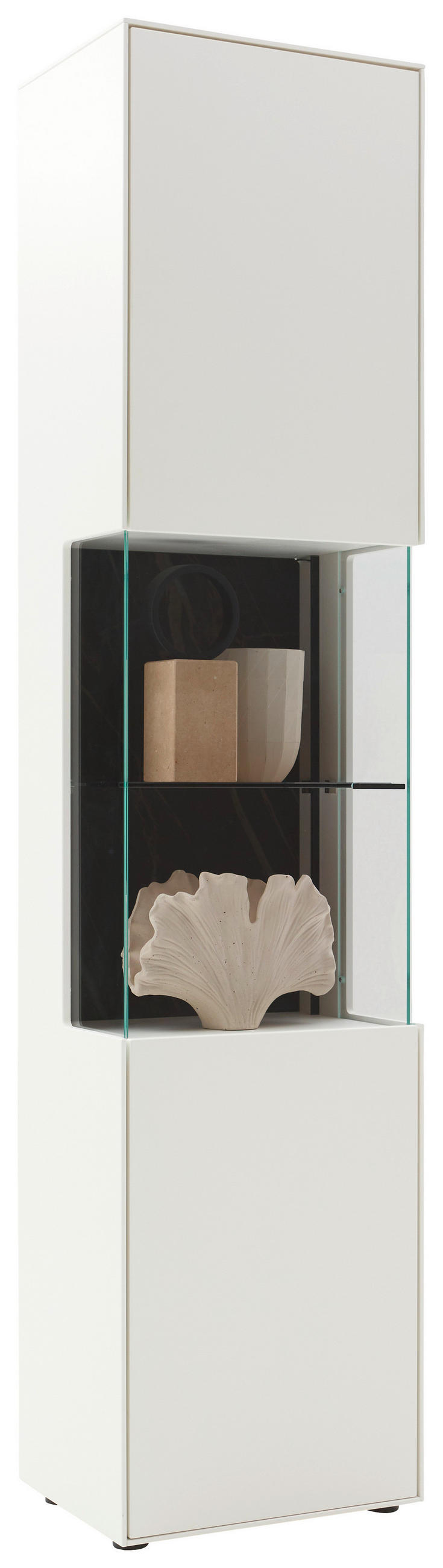 VITRINE Weiss  46,9/205,5/37,1 cm  - Weiss/Schwarz, Design, Glas/Keramik (46,9/205,5/37,1cm) - Dieter Knoll