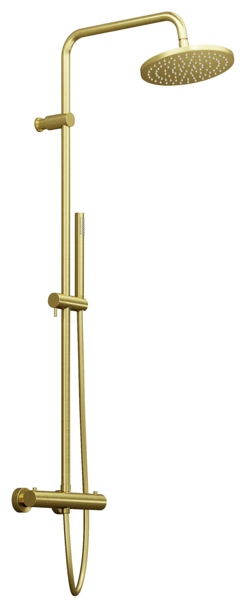 ÜBERKOPFBRAUSESET  - Goldfarben, MODERN, Metall (27,7/117/56,5cm)