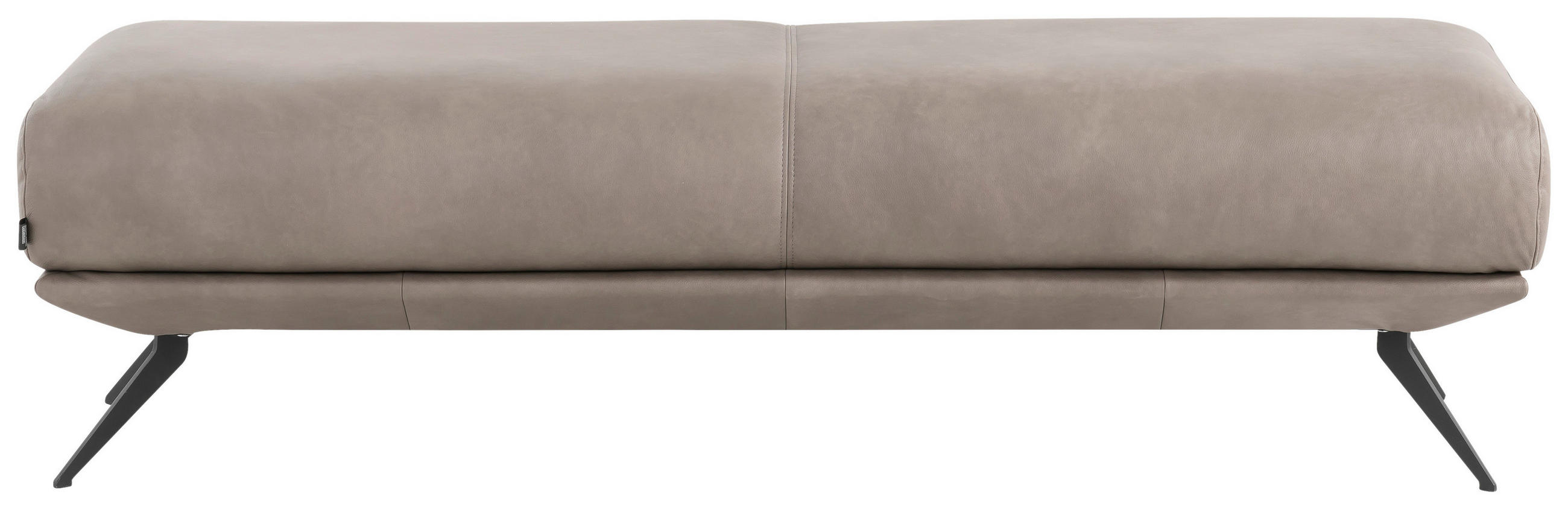 HOCKER in Leder Grau  - Schwarz/Grau, Design, Leder/Metall (160/45/60cm) - Dieter Knoll