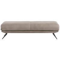 HOCKER in Leder Grau  - Schwarz/Grau, Design, Leder/Metall (160/45/60cm) - Dieter Knoll