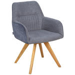 ARMLEHNSTUHL  in Webstoff  - Eichefarben/Dunkelgrau, KONVENTIONELL, Holz/Textil (61/88/69cm) - Linea Natura