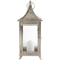 LUCERNA kov, sklo - barvy stříbra/čiré, Lifestyle, kov/sklo (17,5/42/17,5cm) - Ambia Home