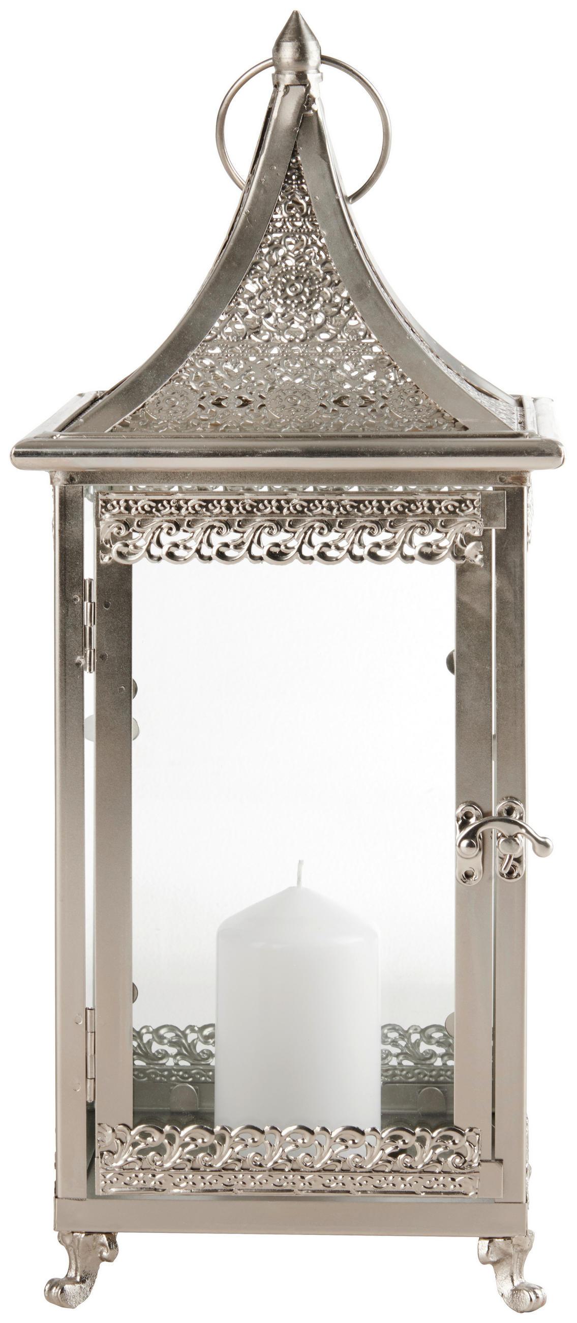 LUCERNA kov, sklo - barvy stříbra/čiré, Lifestyle, kov/sklo (17,5/42/17,5cm) - Ambia Home