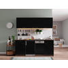 KÜCHENBLOCK 195 cm   in Schwarz, Eichefarben  - Eichefarben/Schwarz, Basics, Holzwerkstoff (195cm) - Respekta