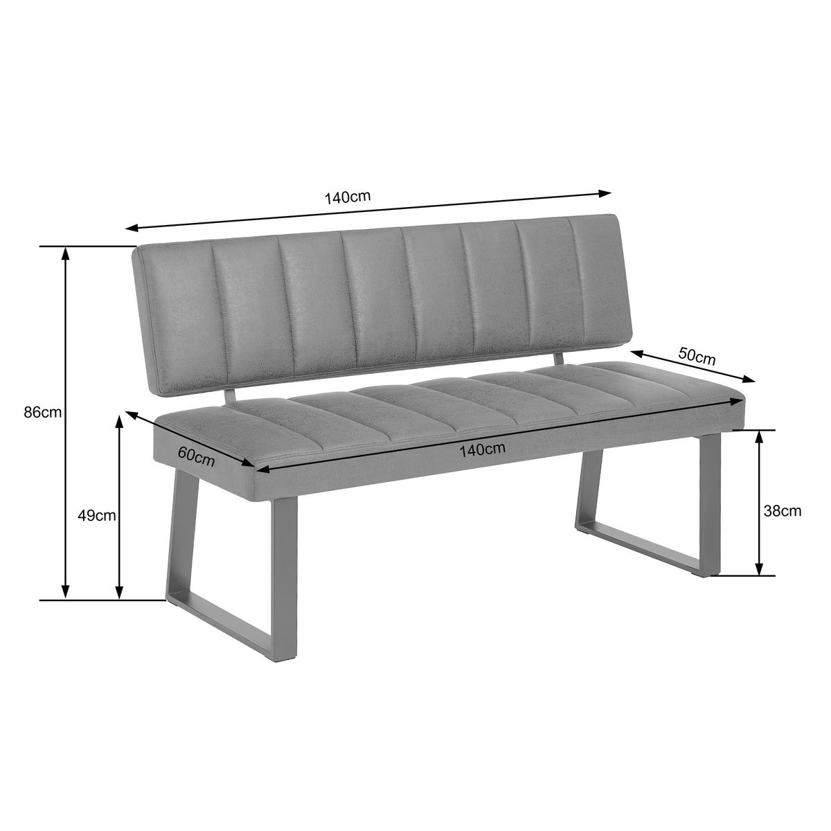 SITZBANK 140/86/60 cm Mikrofaser Braun, Schwarz  - Schwarz/Braun, KONVENTIONELL, Textil/Metall (140/86/60cm) - Landscape