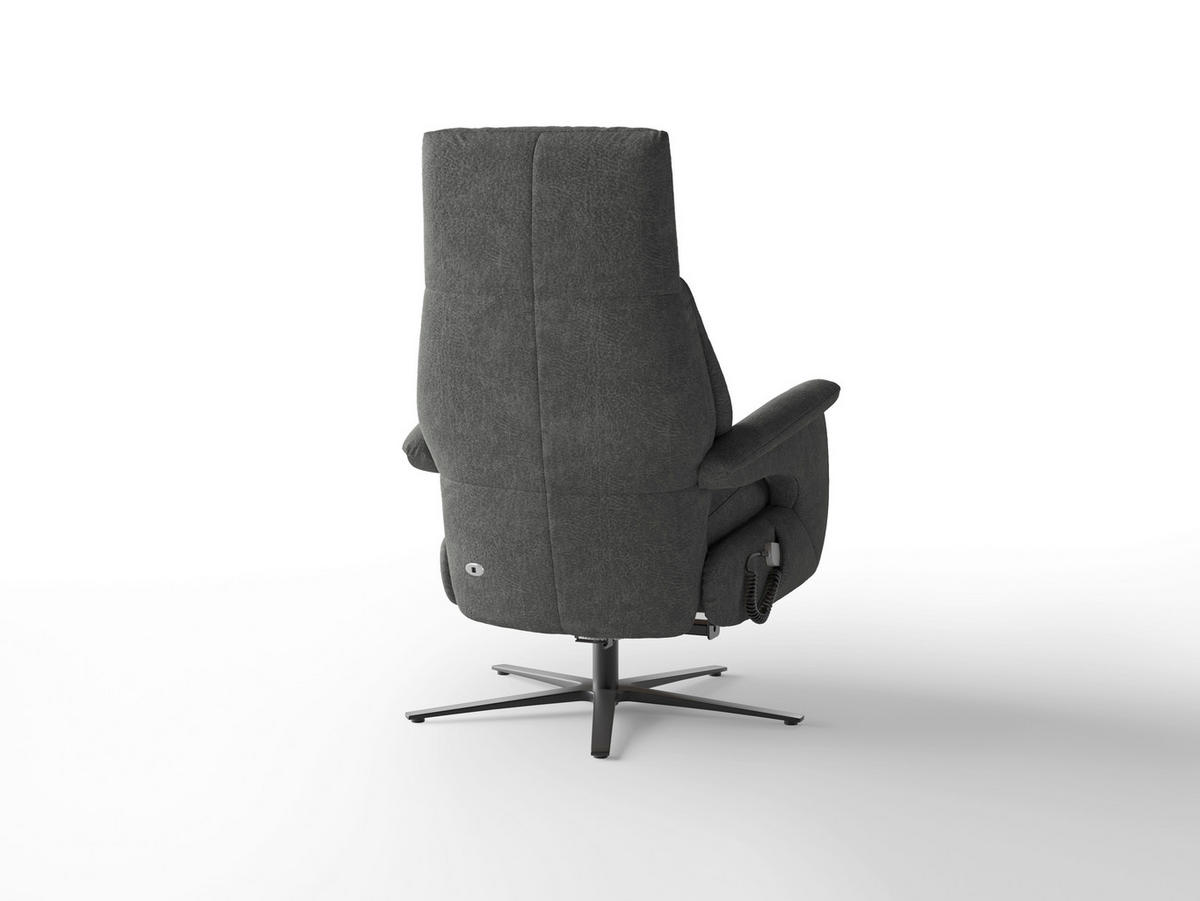RELAXSESSEL in Textil Dunkelgrau  - Dunkelgrau/Schwarz, Basics, Textil/Metall (75/110/85cm) - Sit & More