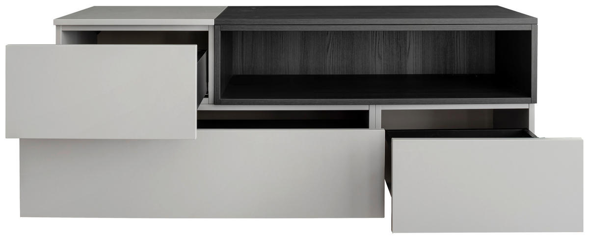 SIDEBOARD Grau, Mooreichefarben  150/52/45 cm  - Mooreichefarben/Silberfarben, Design, Holzwerkstoff (150/52/45cm) - Moderano