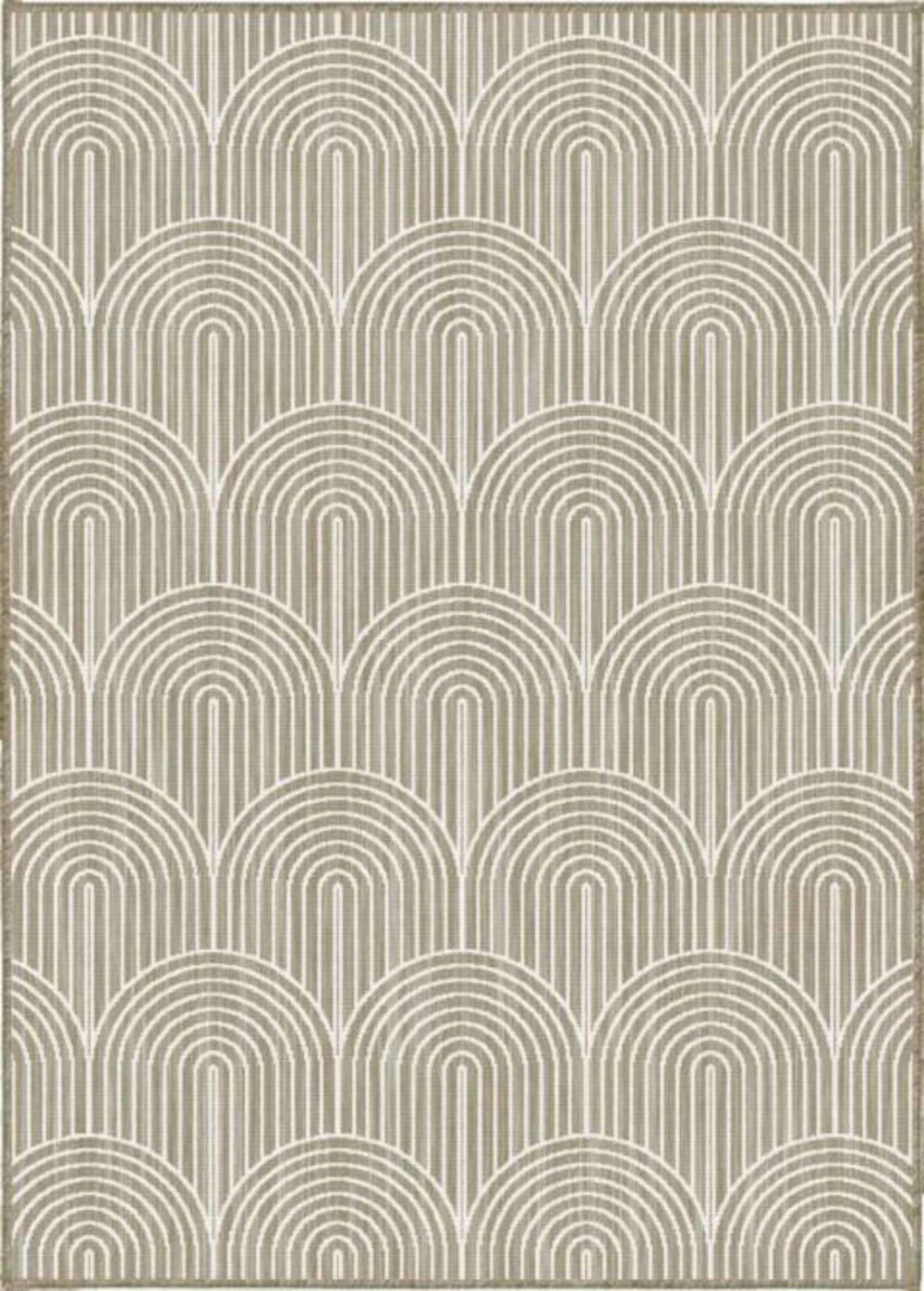 OUTDOORTEPPICH  für Terrasse und Balkon 240/330 cm Pangli Weiß, Cappuccino  - Weiß/Cappuccino, Design, Kunststoff (240/330cm) - Hanse Home
