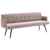 SITZBANK 206/85/69 cm Cord Altrosa Metall  - Schwarz/Altrosa, Design, Textil/Metall (206/85/69cm) - Johann Jakob