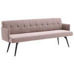 SITZBANK in Textil Altrosa  - Schwarz/Altrosa, Design, Textil/Metall (206/85/69cm) - Johann Jakob