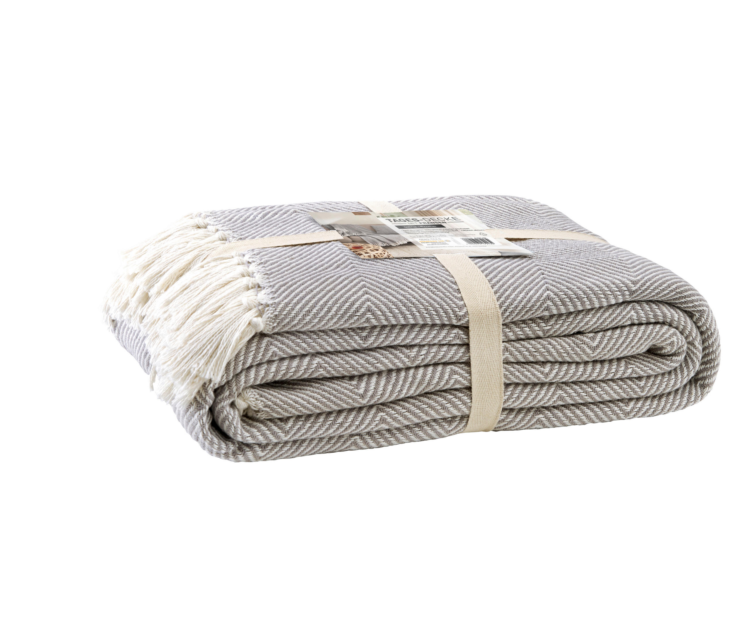 TAGESDECKE  - Taupe, Basics, Textil (220/250cm)
