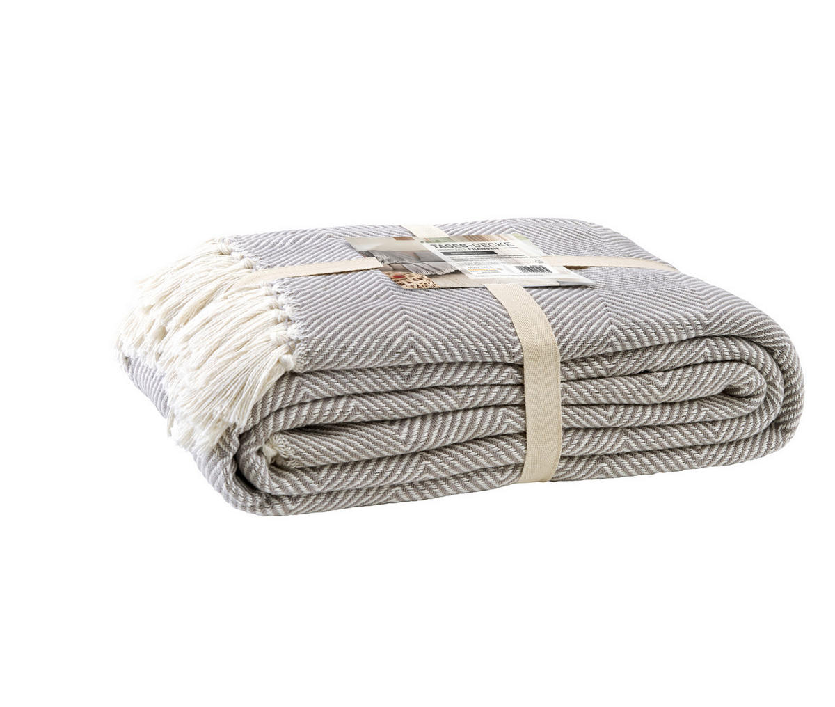 TAGESDECKE - Taupe, Basics, Textil (220/250cm)