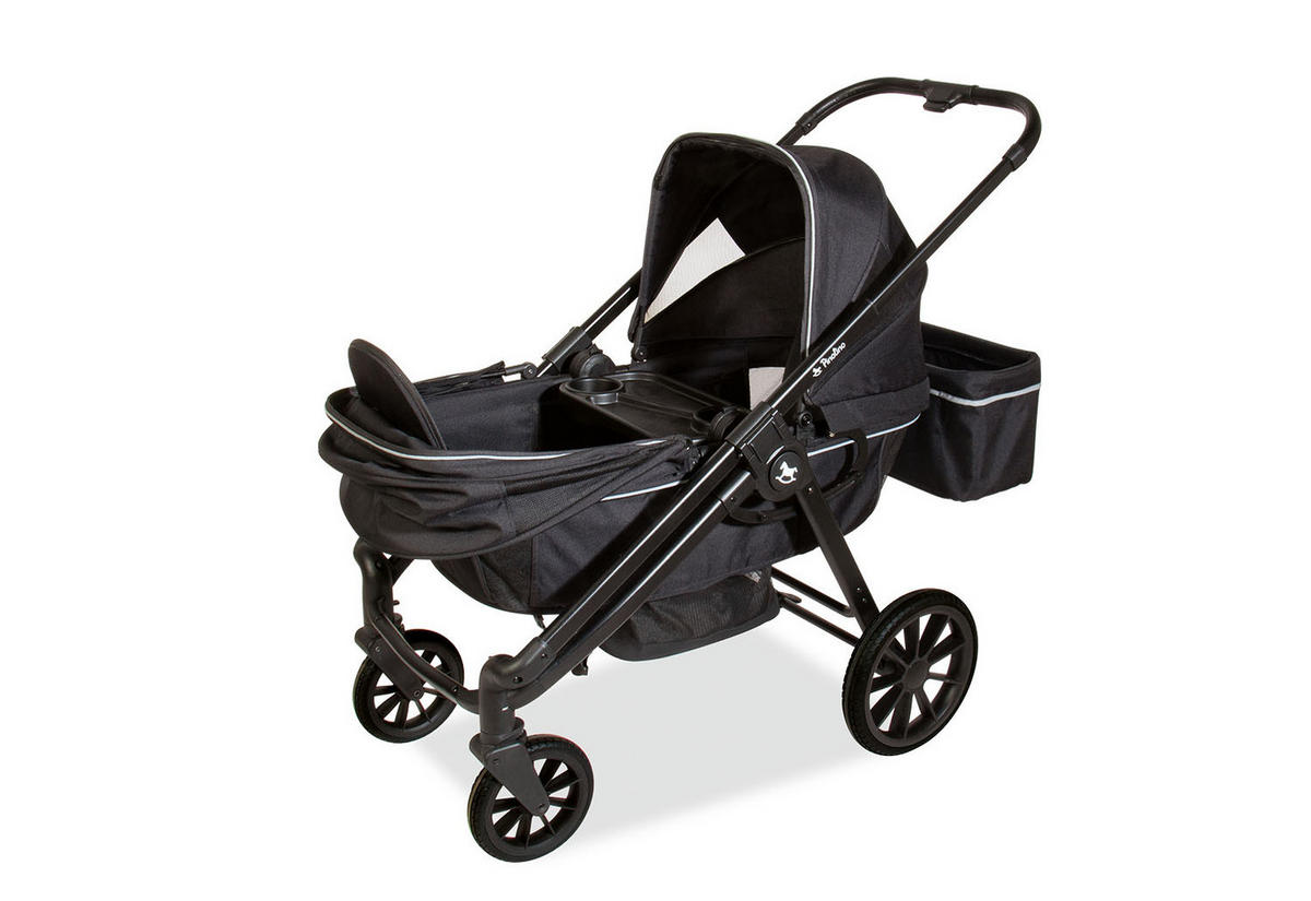 BOLLERWAGEN Cubi Schwarz 120/65/105 cm  - Schwarz, Basics, Kunststoff/Textil (120/65/105cm) - Pinolino
